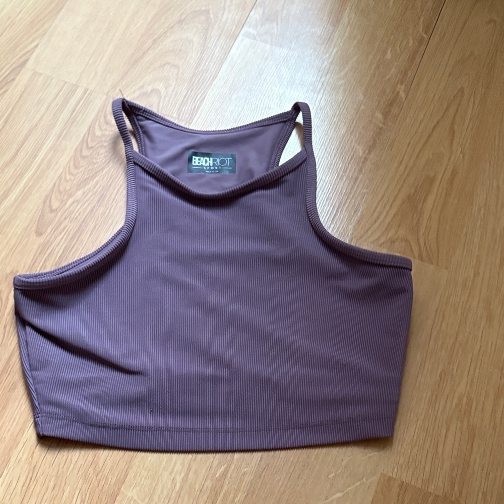 Beach riot crop bra sport top size medium lavender purple